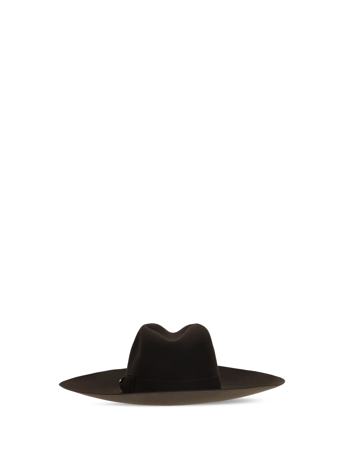 Valentino Large Fedora Hat - Dark Brown/Antique Light Gold