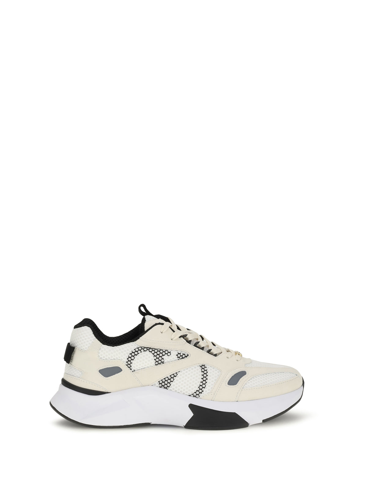 Valentino Garavani Demivee mesh and suede Sneakers - Bia/Bia/Grey C/Black/White-Ne-Ne