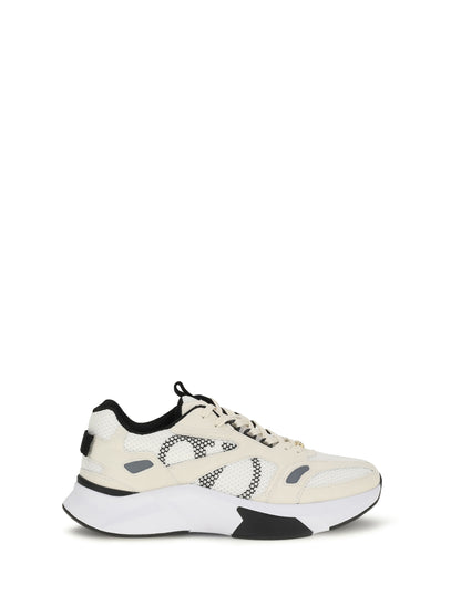 Valentino Garavani Demivee mesh and suede Sneakers - Bia/Bia/Grey C/Black/White-Ne-Ne