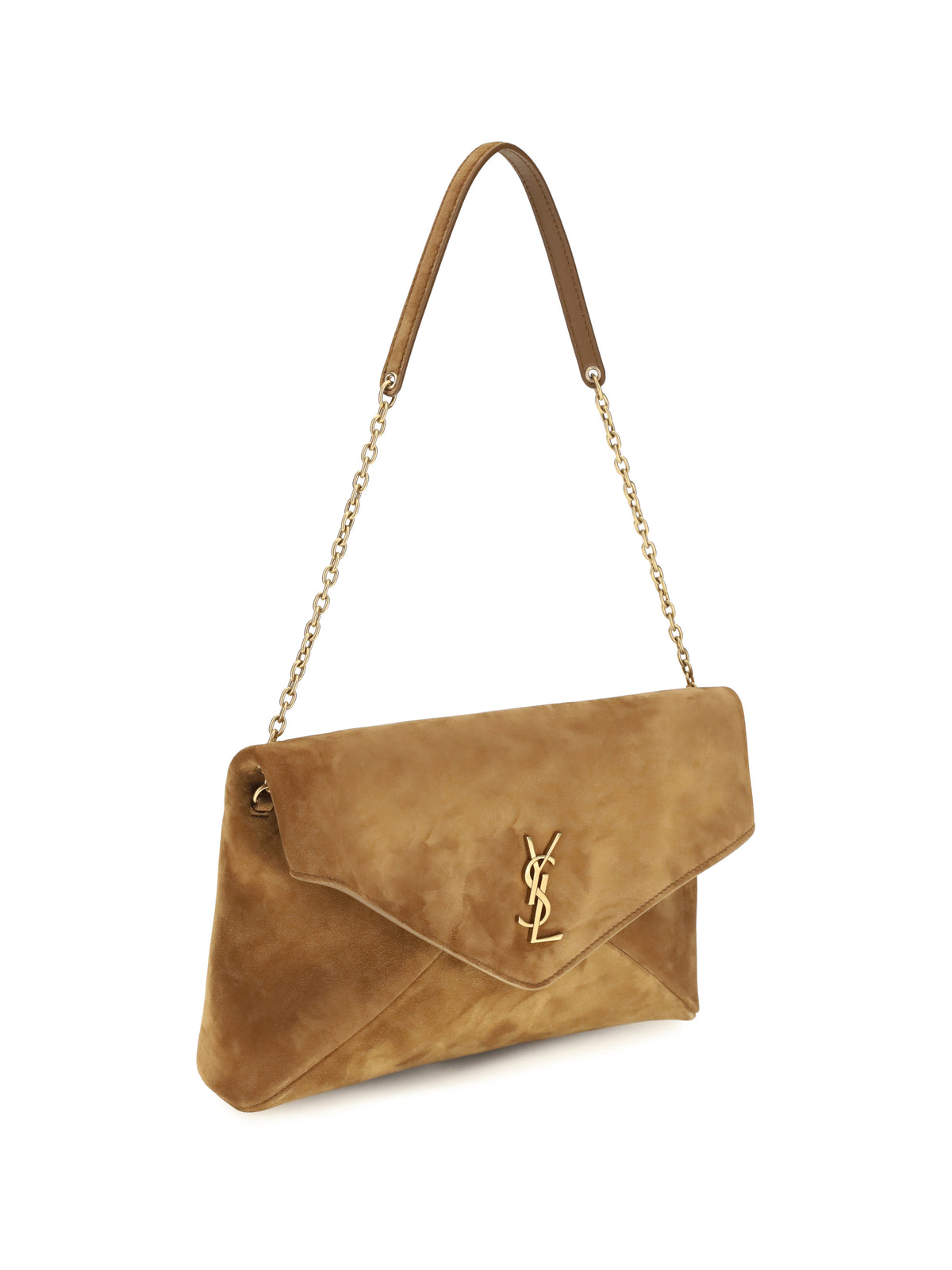 Saint Laurent Cassandre suede Shoulder Bag - Orange Caramel Cogn