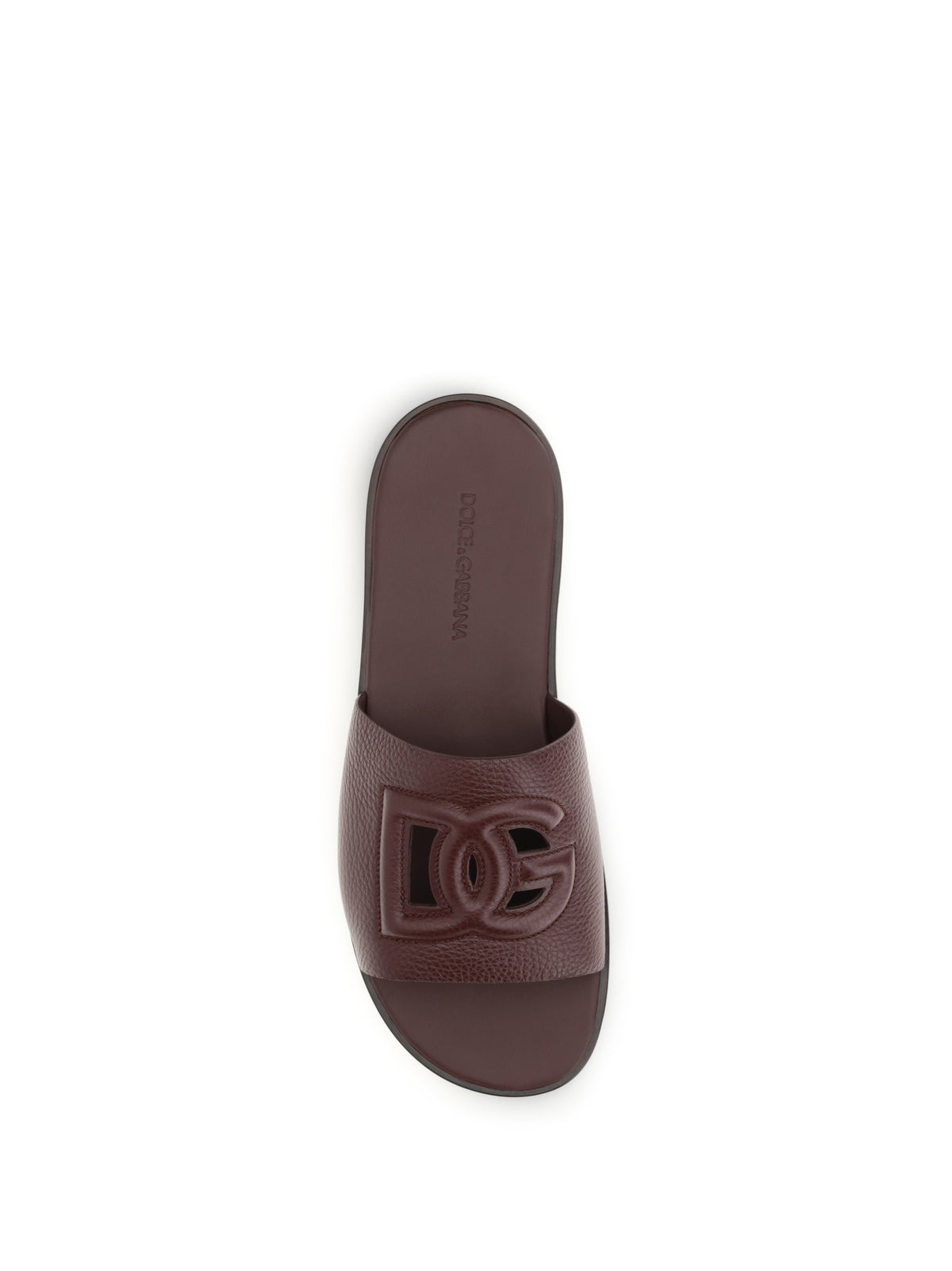 Dolce & Gabbana Grained leather Sandals - Burgundy