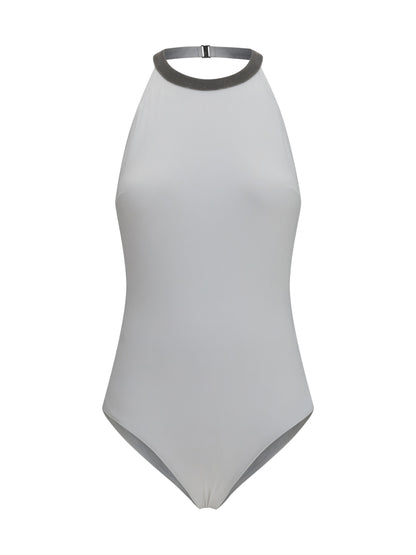 Brunello Cucinelli One-piece Swimsuit with monili embellishment - White