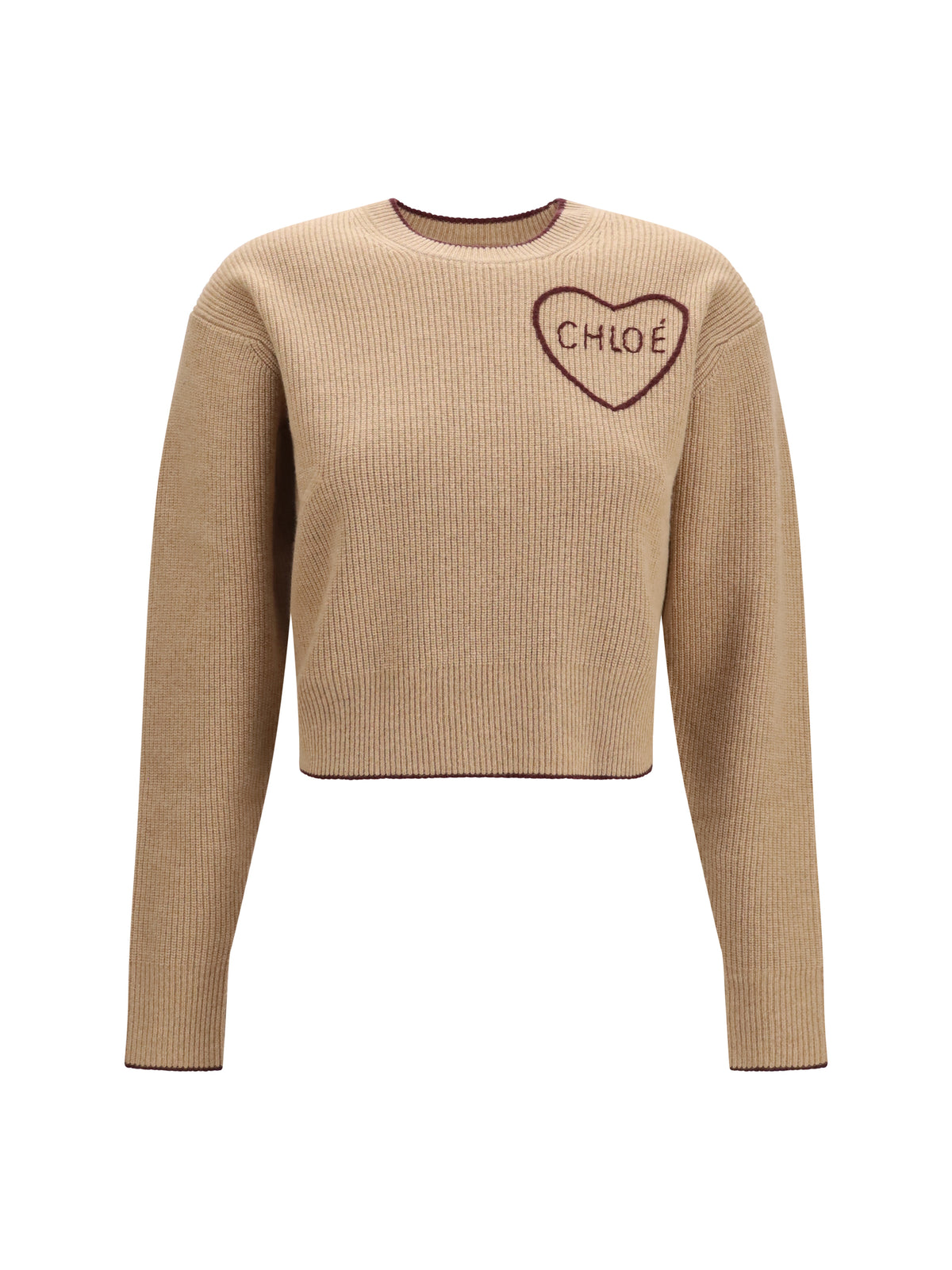 Chloé Heart-logo Sweater - Bleached Brown