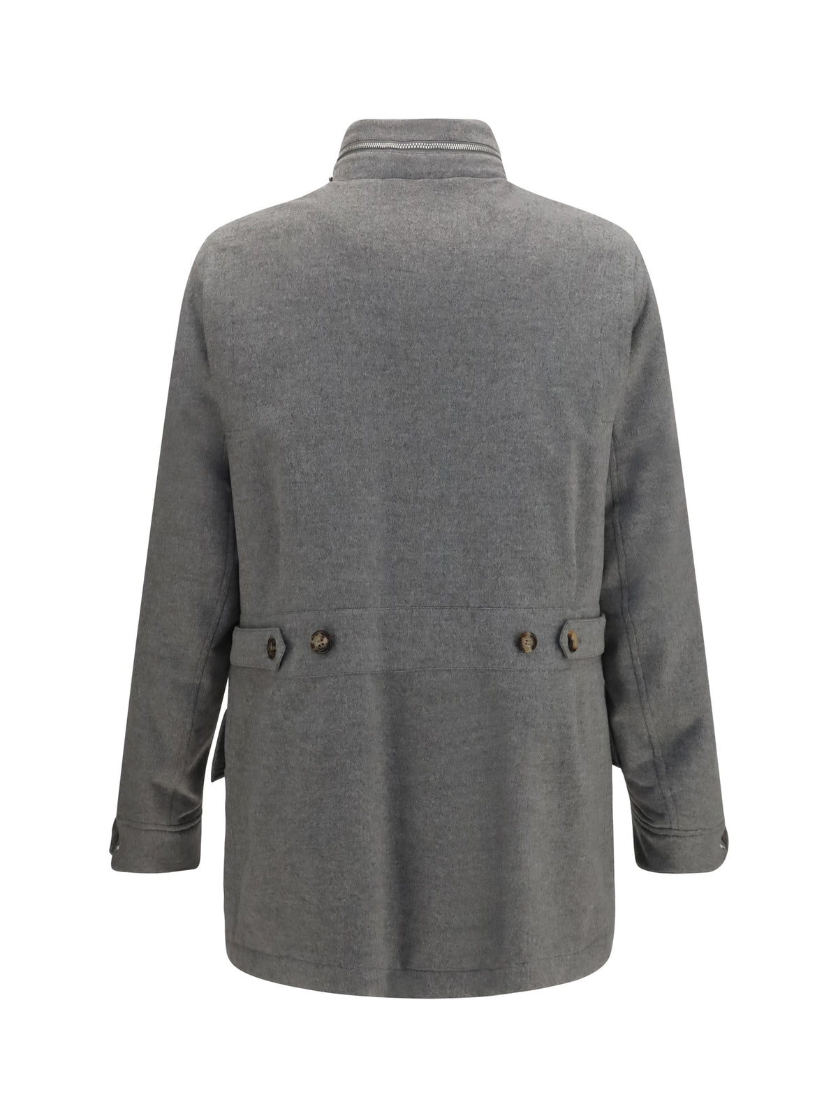 Brunello Cucinelli Cashmere Jacket with zip and buttons - Grey Pearl