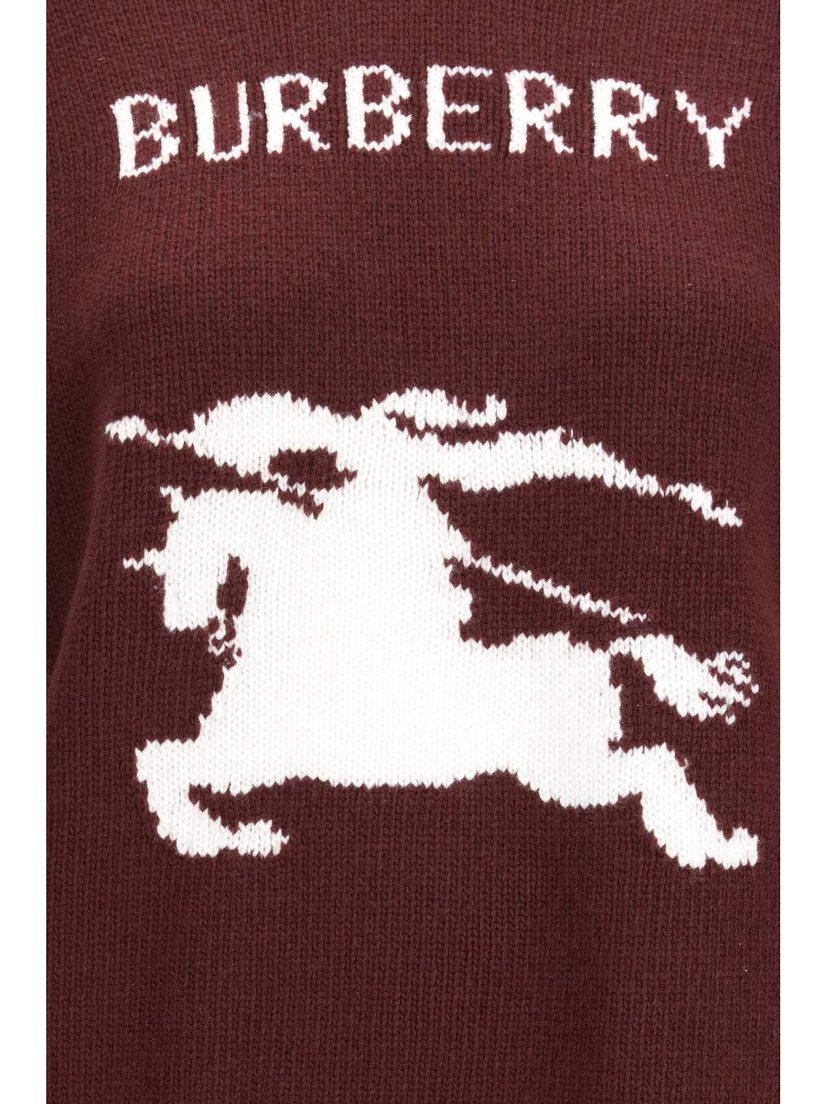 Burberry Cashmere and wool Sweater with Knight motif - Plum Purple/ White
