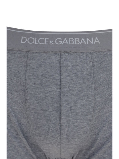 Dolce & Gabbana Two-pack stretch cotton Boxer briefs - Melange Grigi