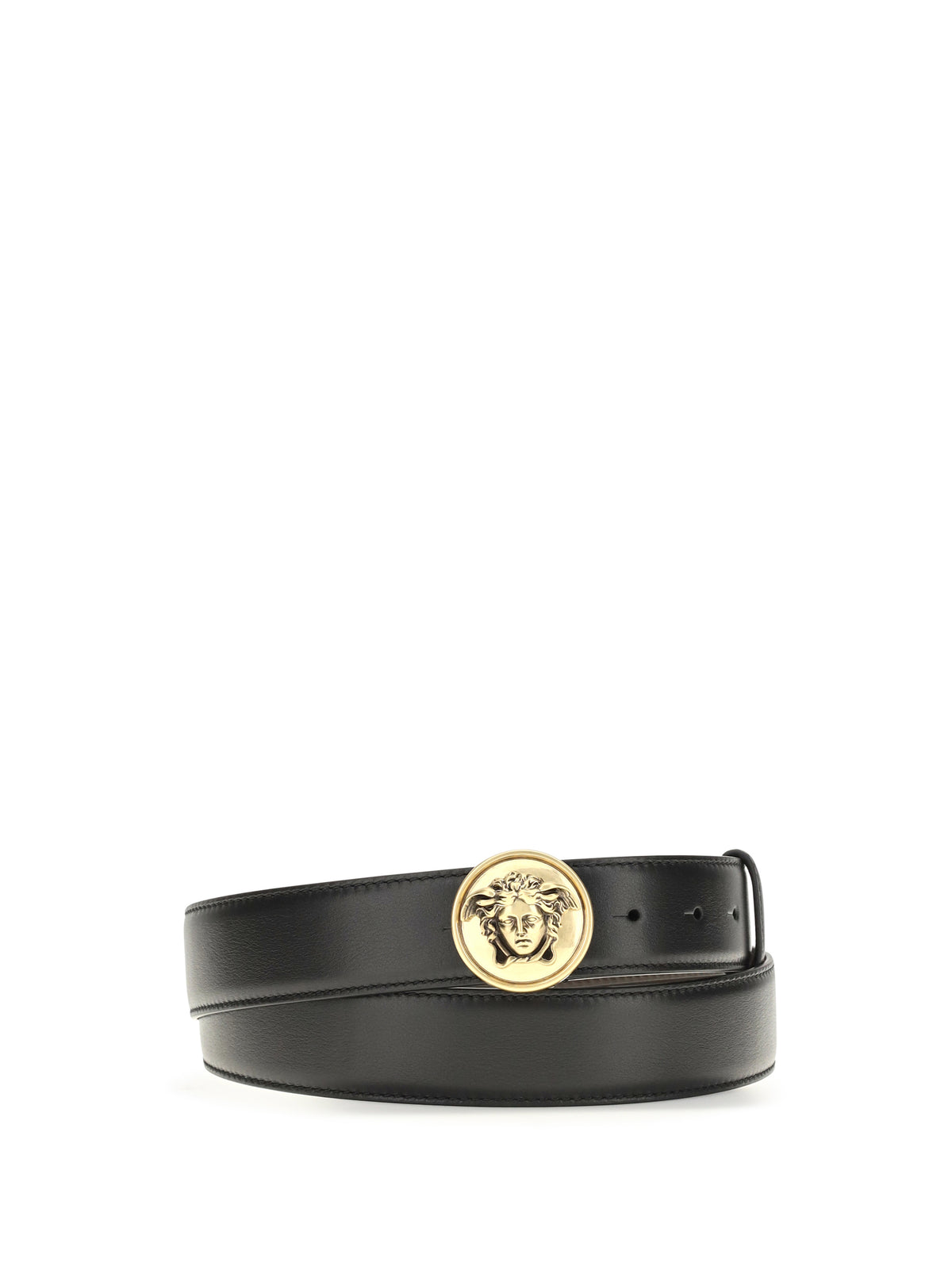 Versace Medusa Buckle leather Belt - Black/Gold