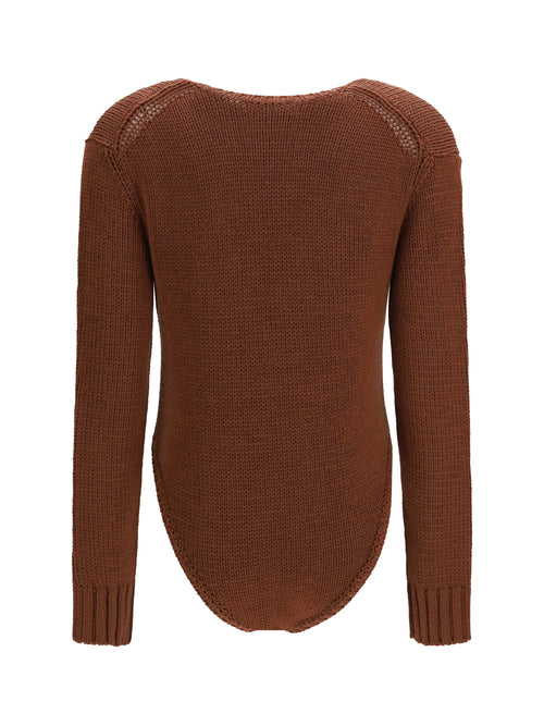 Forte_forte Cable-knit wool Bodysuit - Noisette