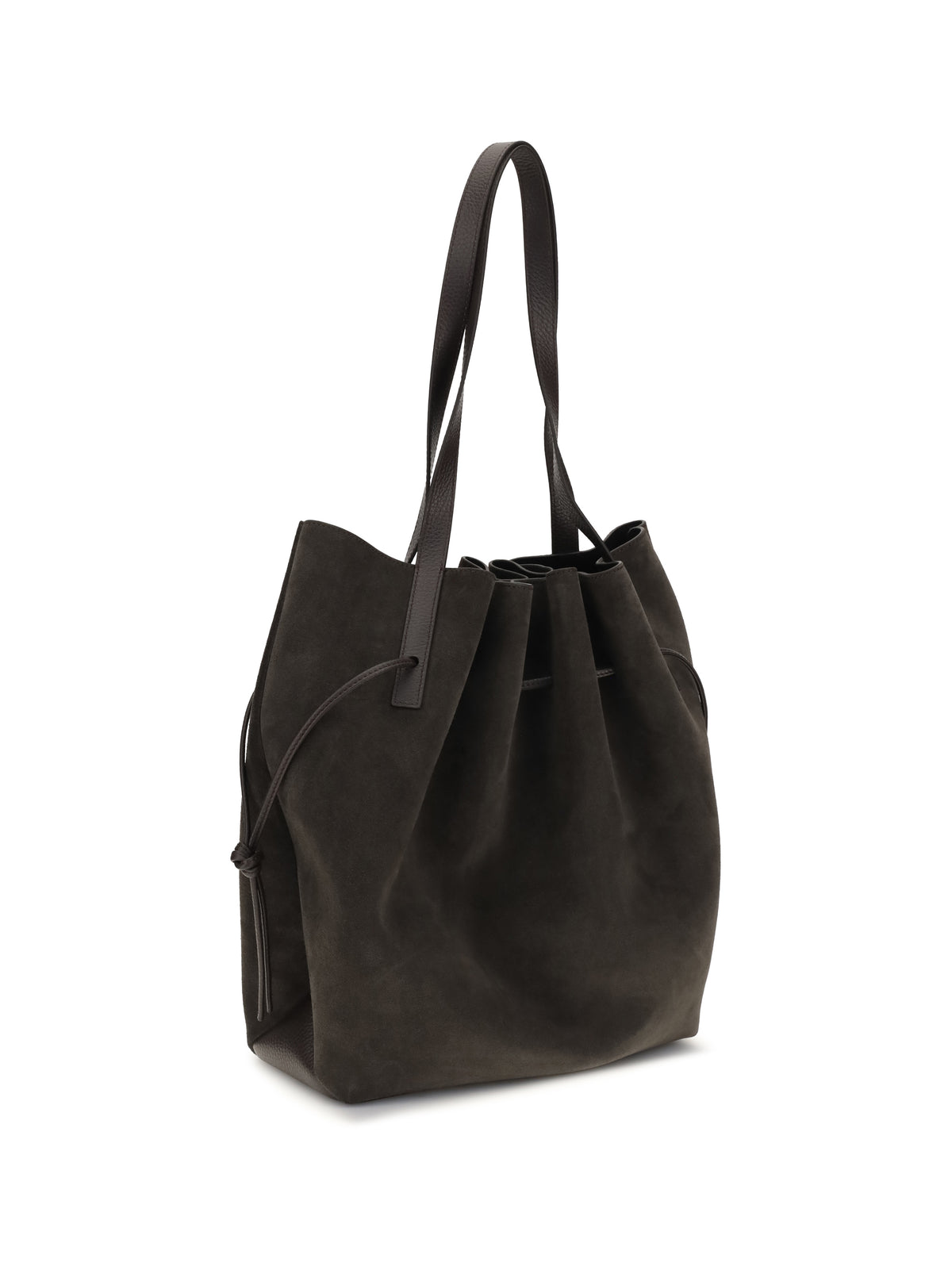 Yuzefi Scallop suede Shoulder Bag - Ganache