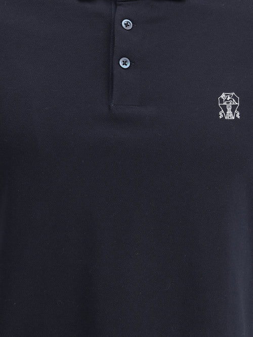 Brunello Cucinelli Cotton Polo - Navy+Grigio