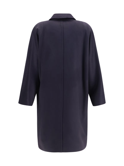 Max Mara Studio Double breasted wool drap Coat - Blue