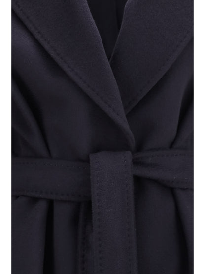 Max Mara Studio Wool Coat with peak lapels - Blue