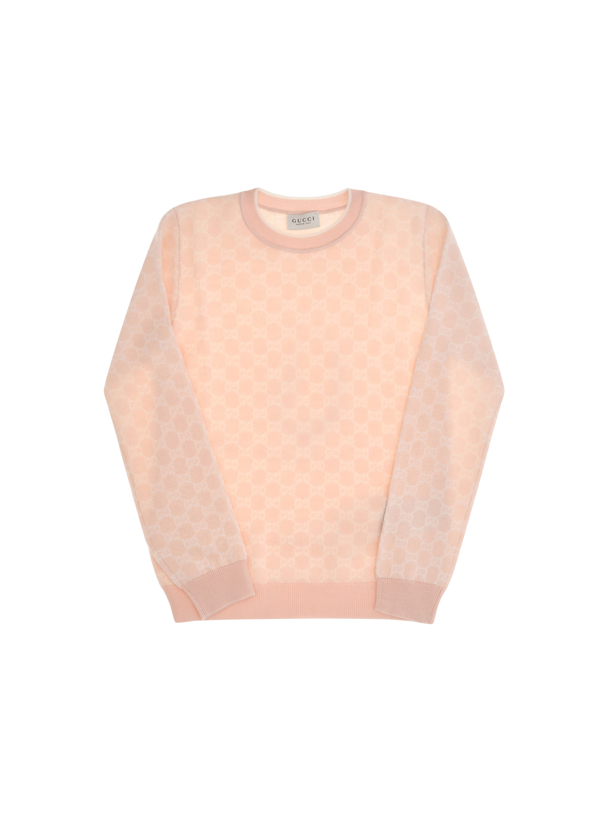 Gucci Wool Sweater for Girl - Pale Rose/White