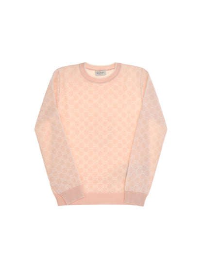 Gucci Wool Sweater for Girl - Pale Rose/White