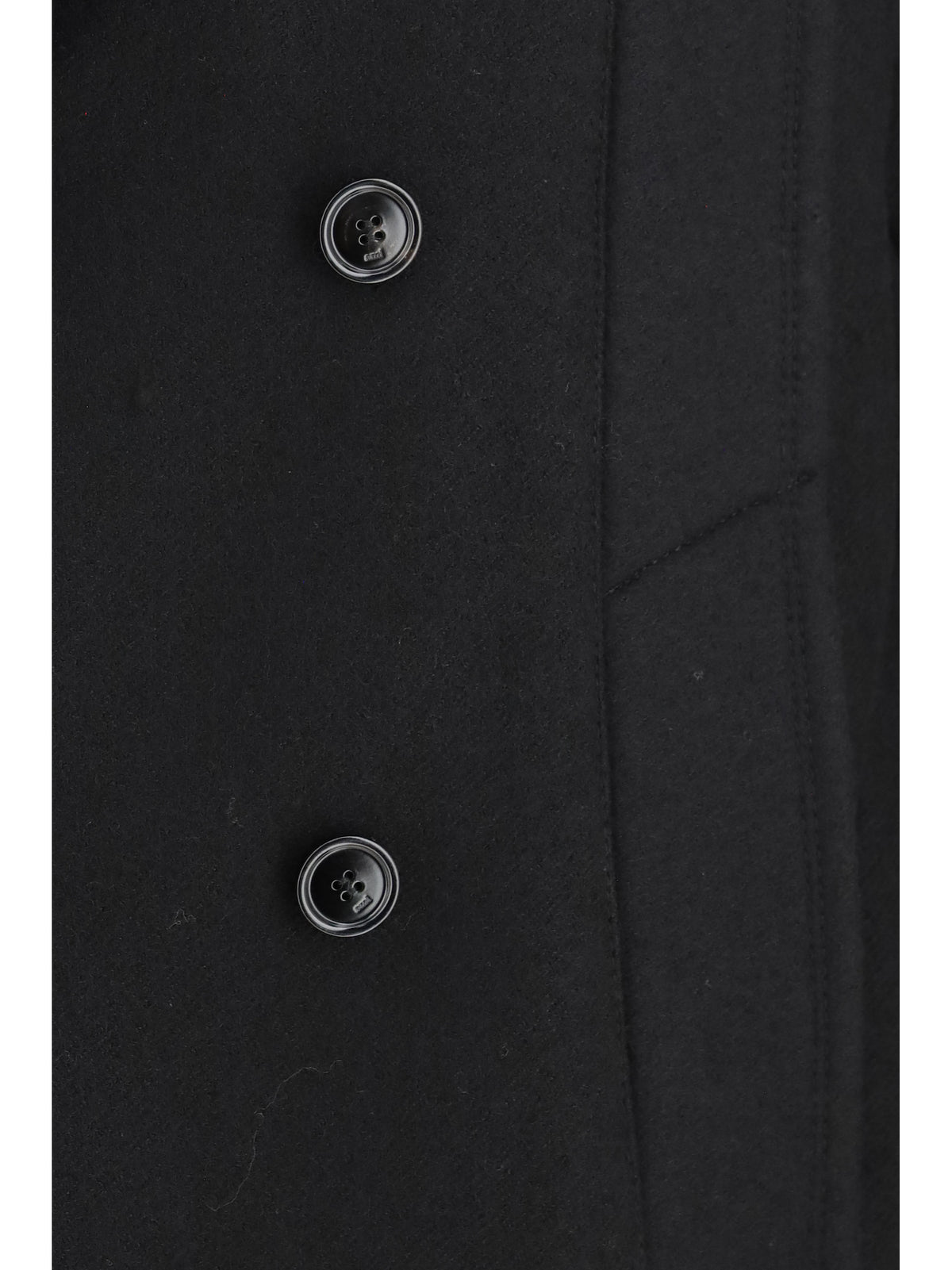 Ami Paris Wool Pea Coat - Noir