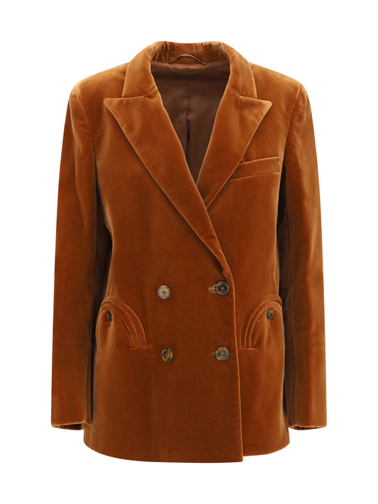 Blazé Milano Jealousy Everynight velvet Blazer - Caramel