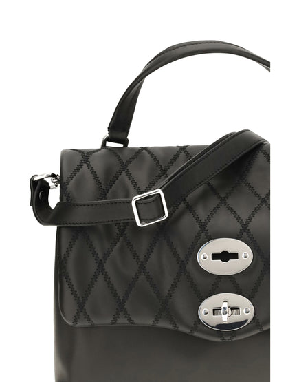 Zanellato Postina Tramè leather Top Handle Bag - Black Riso Venere