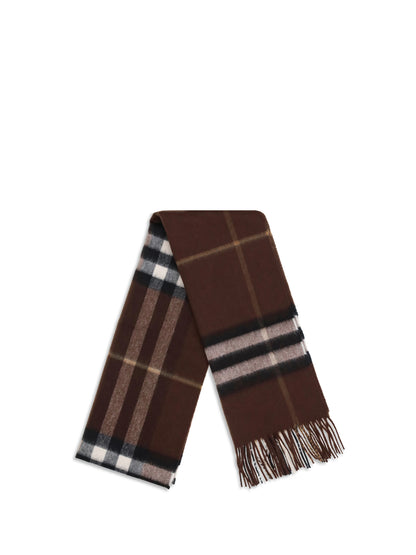 Burberry Cashmere Archive Check Scarf - Treacle Brown