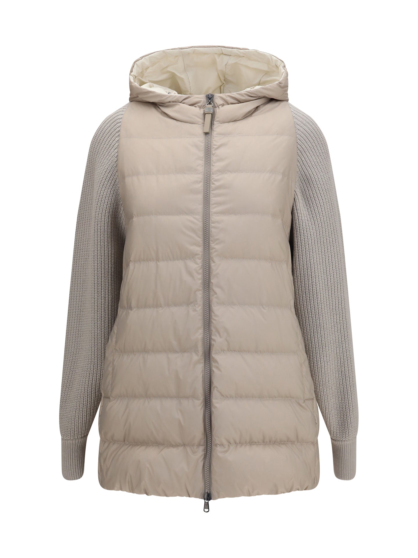 BRUNELLO CUCINELLI Long monili chain Puffer Jacket