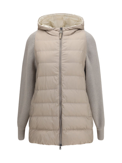 BRUNELLO CUCINELLI Long monili chain Puffer Jacket