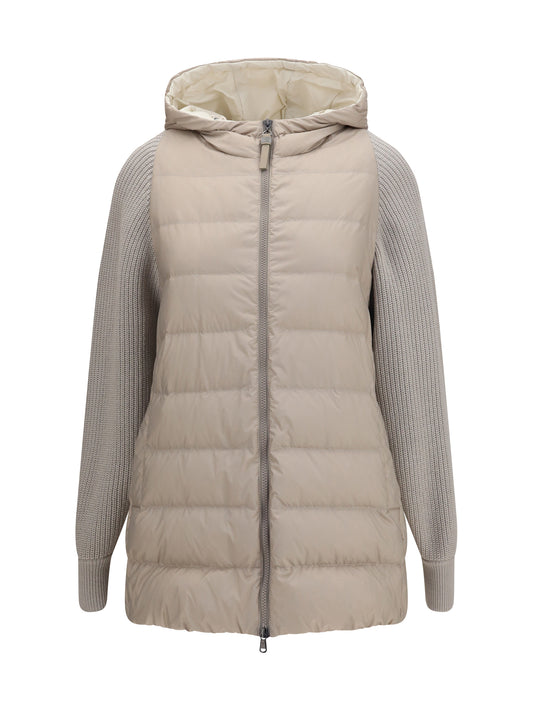 BRUNELLO CUCINELLI Long monili chain Puffer Jacket