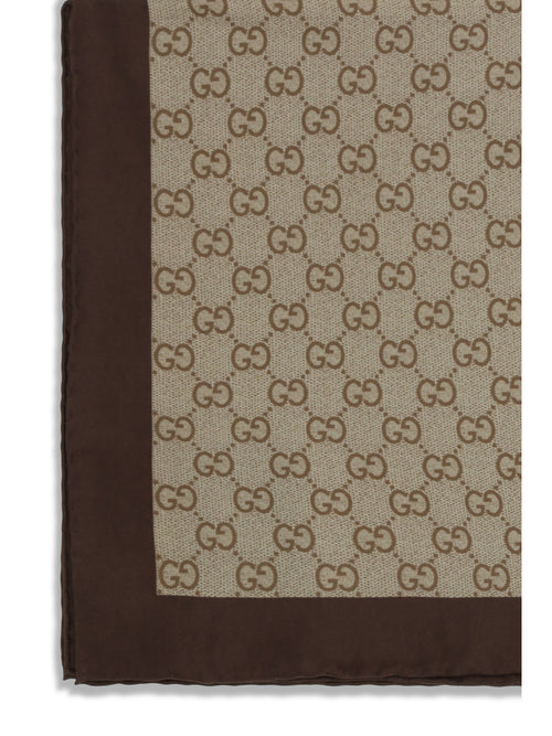 Gucci Printed silk mini Twill Scarf - Shell/Light Brown