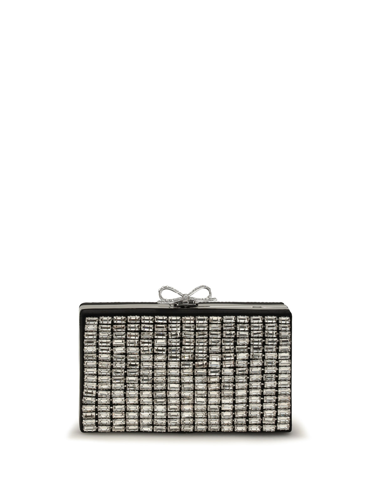 Self-Portrait Crystal chainmail Clutch - Silver
