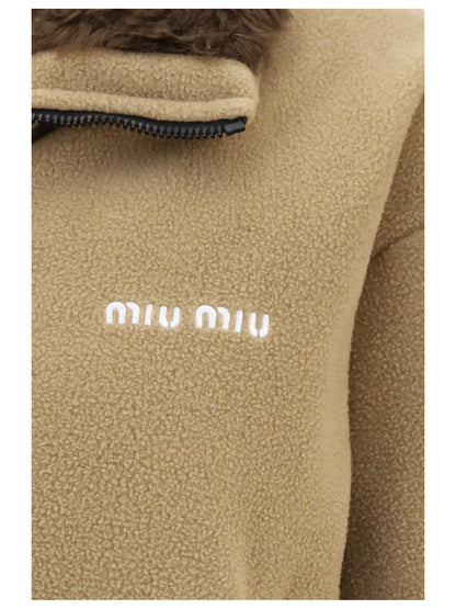 Miu Miu Fleece down Jacket - Camel