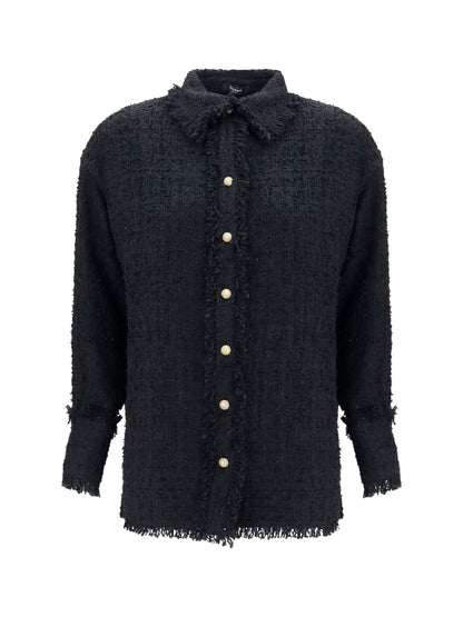 Balmain Tweed Shirt - Noir