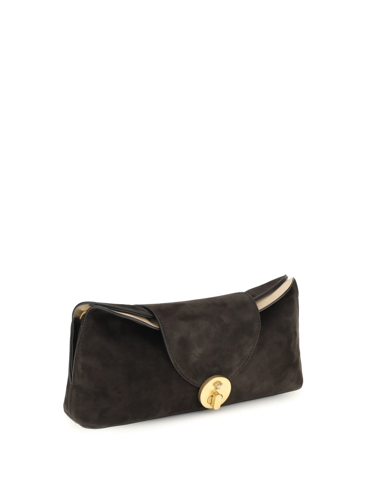 Versace Vivian suede Pouch - Moka Gold
