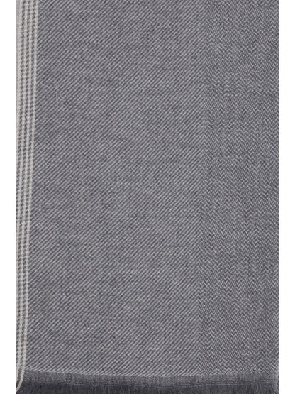 Brunello Cucinelli Cashmere Scarf - Grey Burgundy