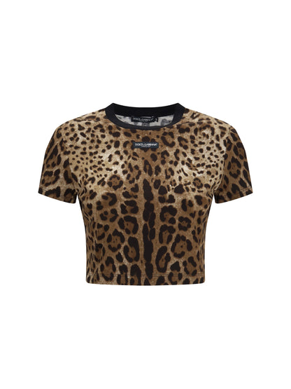 Dolce & Gabbana Leopard-print cropped T-shirt - Leo New