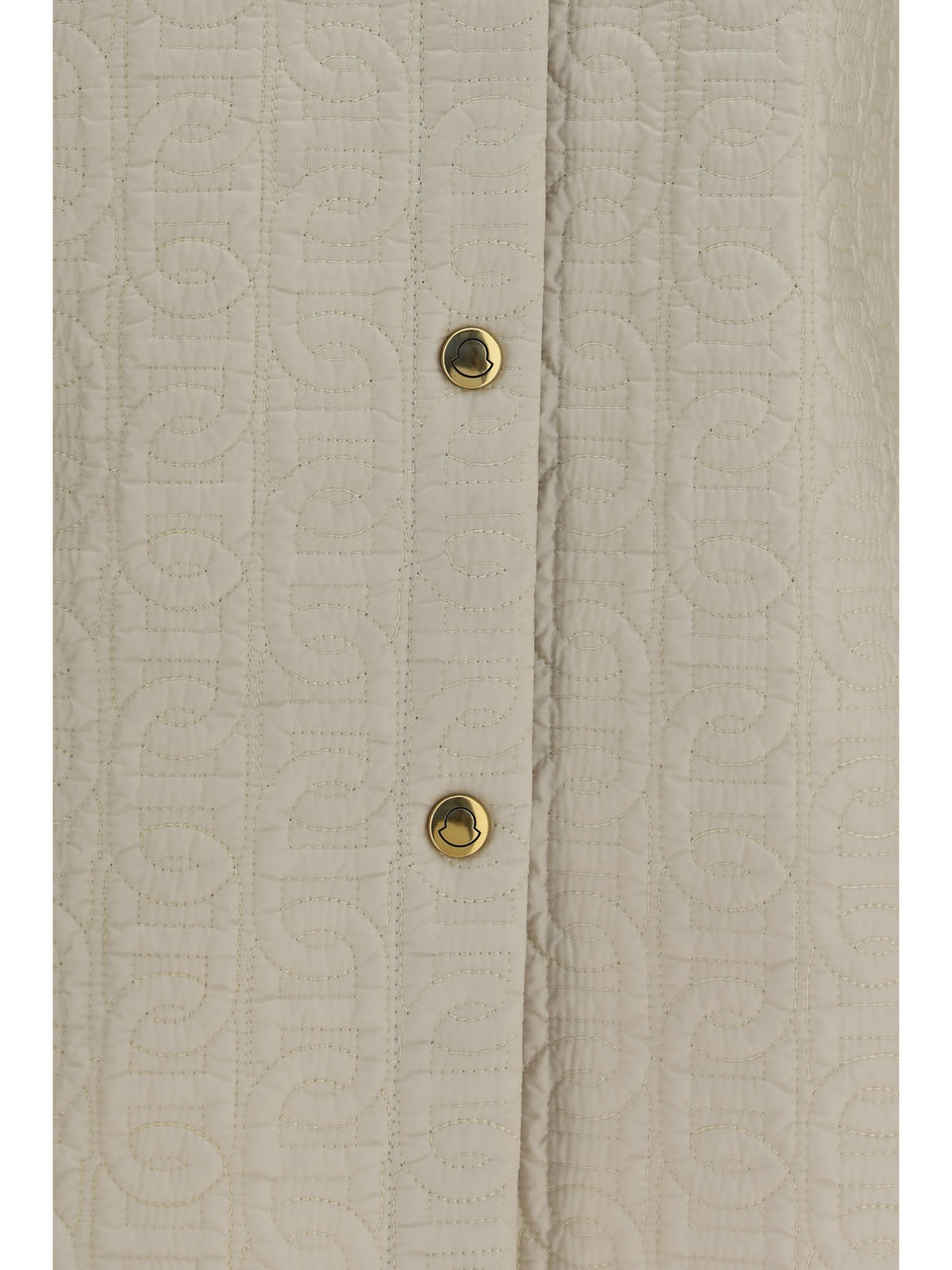 Moncler Quilted chain motif padded shirt Jacket - Pastel Brown