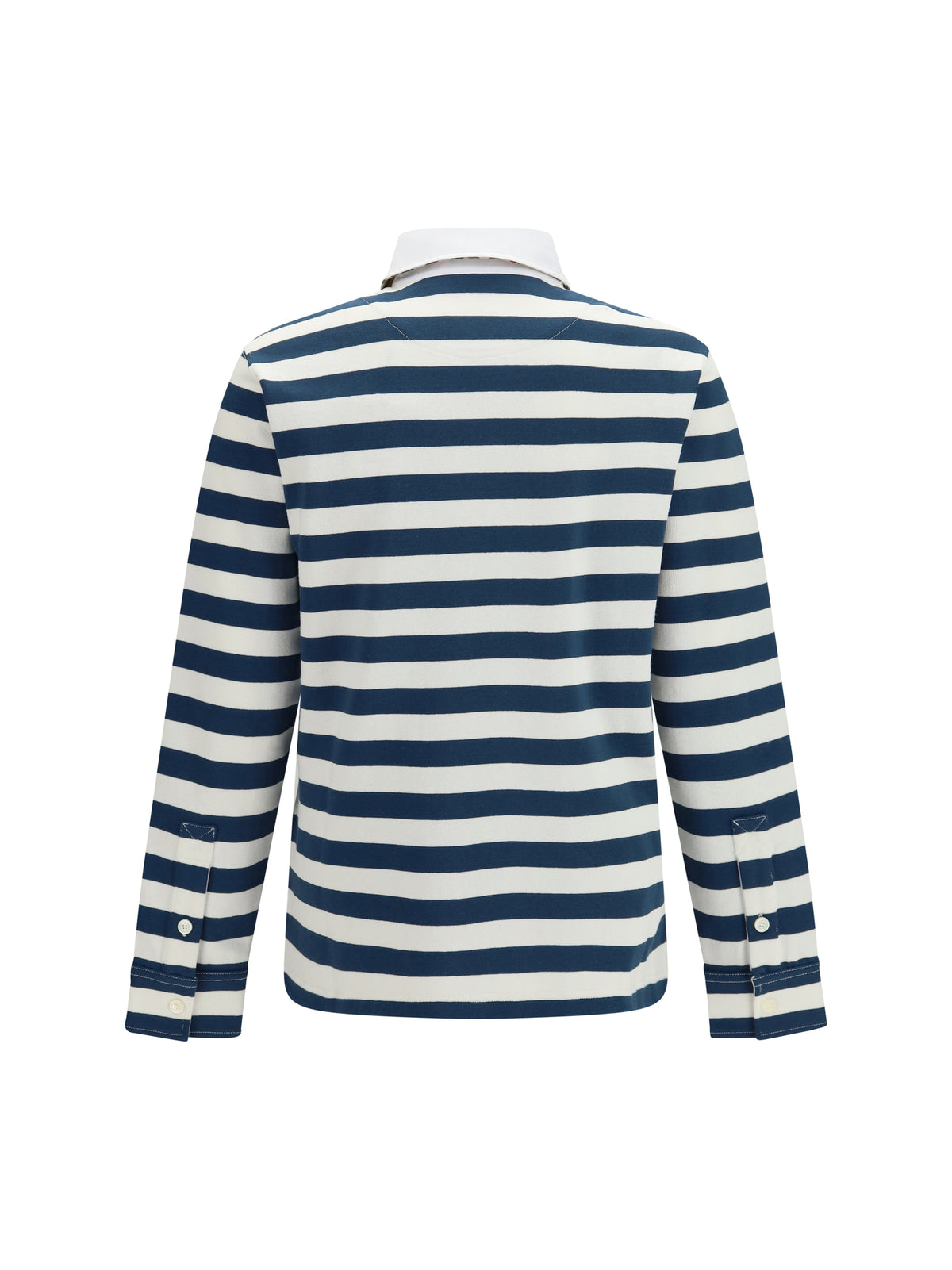 Burberry Striped long-sleeve cotton Polo - Nickel Blue/Cotton W