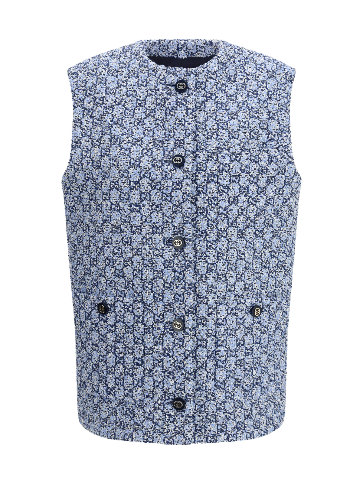 Gucci GG tweed Vest - Blue/Azure/Mc