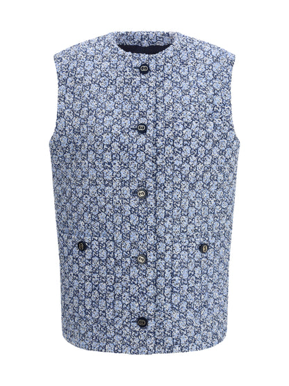 Gucci GG tweed Vest - Blue/Azure/Mc