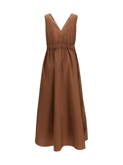 BRUNELLO CUCINELLI Cotton poplin Dress Precious Shoulder Detail