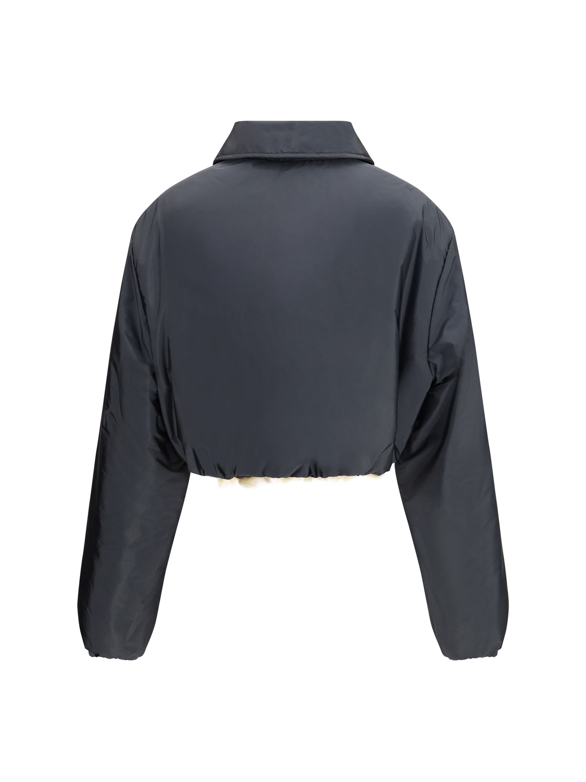 Miu Miu Technical fabric and shearling windbreaker Jacket - Ematite