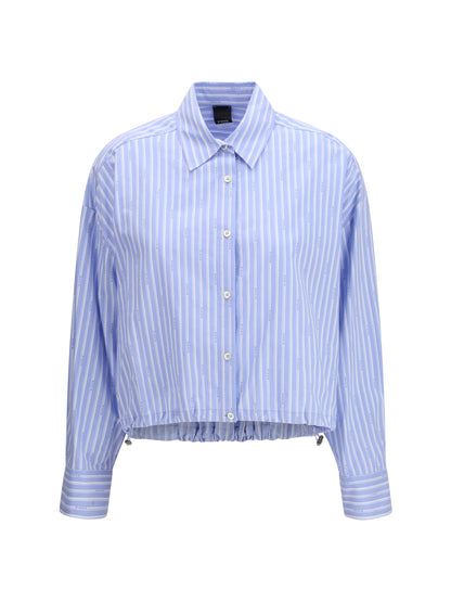 PINKO Cropped Shirt with all-over pinko print