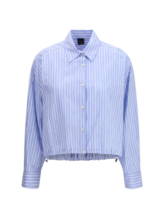 PINKO Cropped Shirt with all-over pinko print