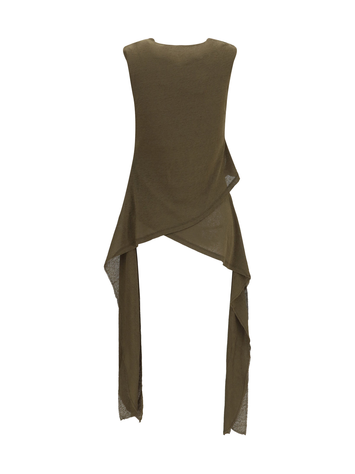 Ganni Asymmetrical knot Top - Military Olive