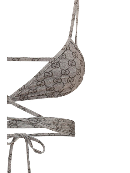 Gucci Printed stretch jersey bikini - Beige Ebony