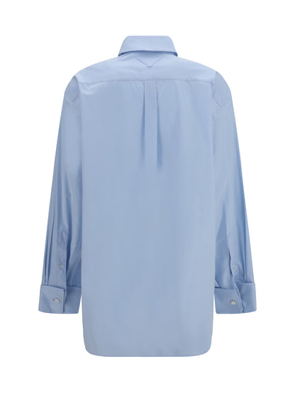 Prada Oversized Shirt with pocket and embroidered logo - Astro