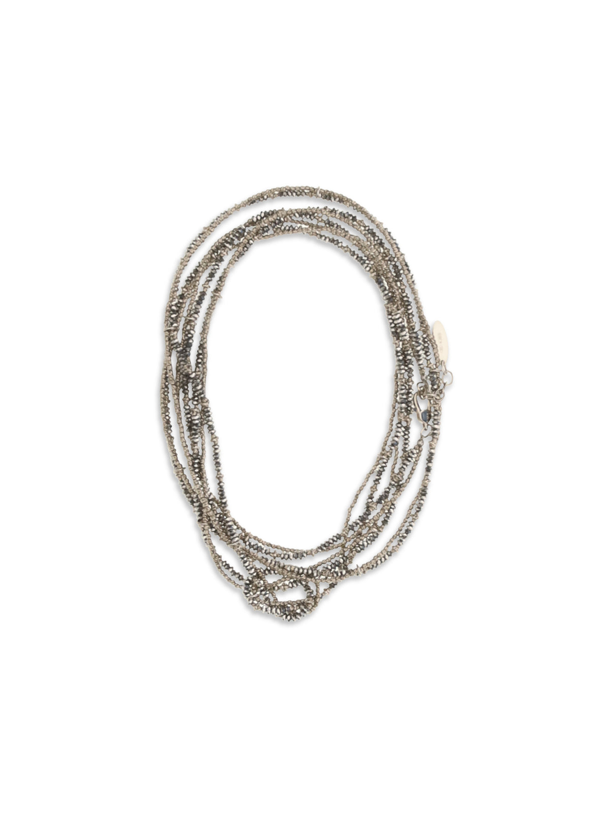 Brunello Cucinelli Hematite and Sterling Silver 925 Wrap Bracelet - Ematite Steel+Palladio Fume