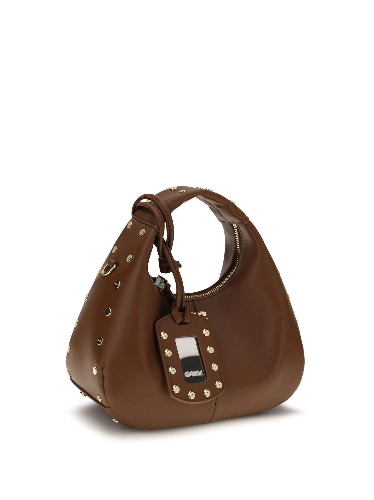 Ganni Mini studded Hobo Handbag - Sorrel Horse