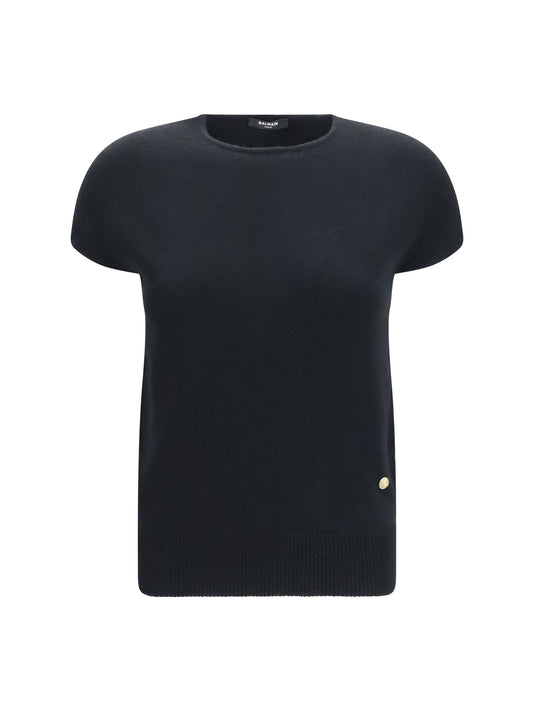 BALMAIN Sleeveless wool and cashmere Sweater