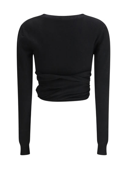 AlaïA Wrap Top - Noir Alaia