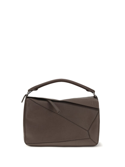 Loewe Large Puzzle Handbag in garnet calfskin - Chocolate