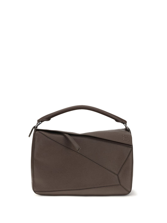 Loewe Large Puzzle Handbag in garnet calfskin - Chocolate