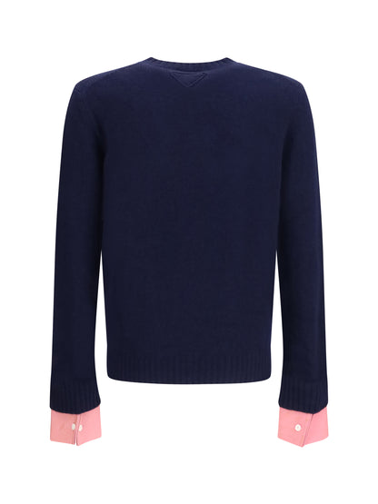 Prada Shetland wool crewneck Sweater - Bleu
